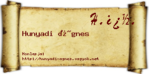 Hunyadi Ágnes névjegykártya